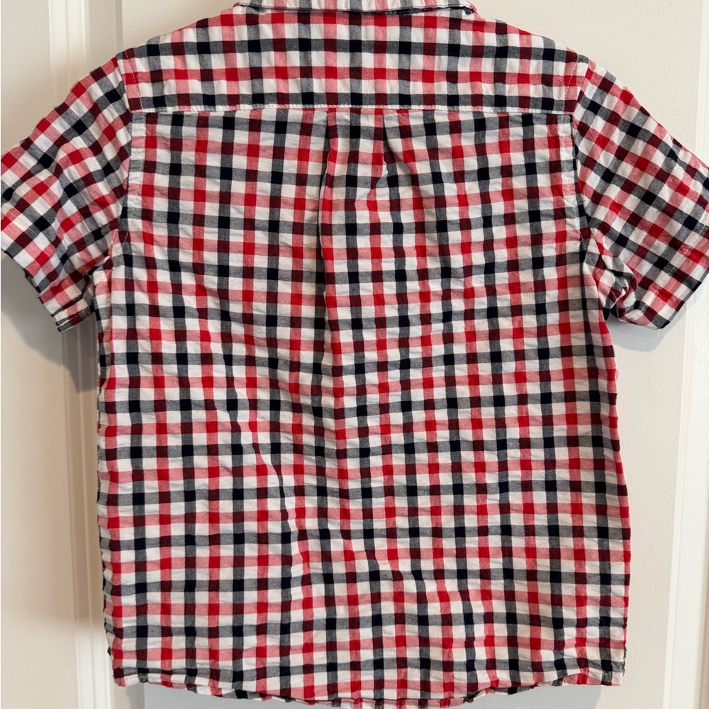 Janie and Jack Red, Blue, and White Checkered Kids Shirt - Picture 2 of 3